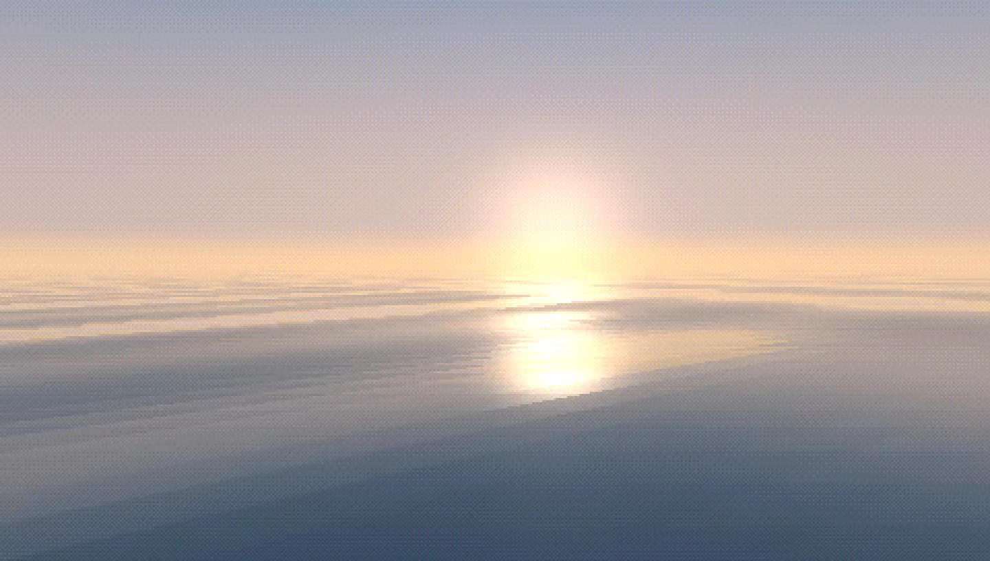 A low-poly sea at dusk
